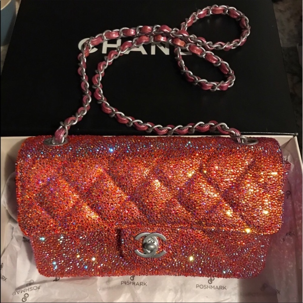 100% Authentic Chanel Crystal Single Flap Mini Bag
